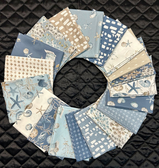 Fat Eighth Bundle - Blue Escape Coastal 9"x22" 19pc