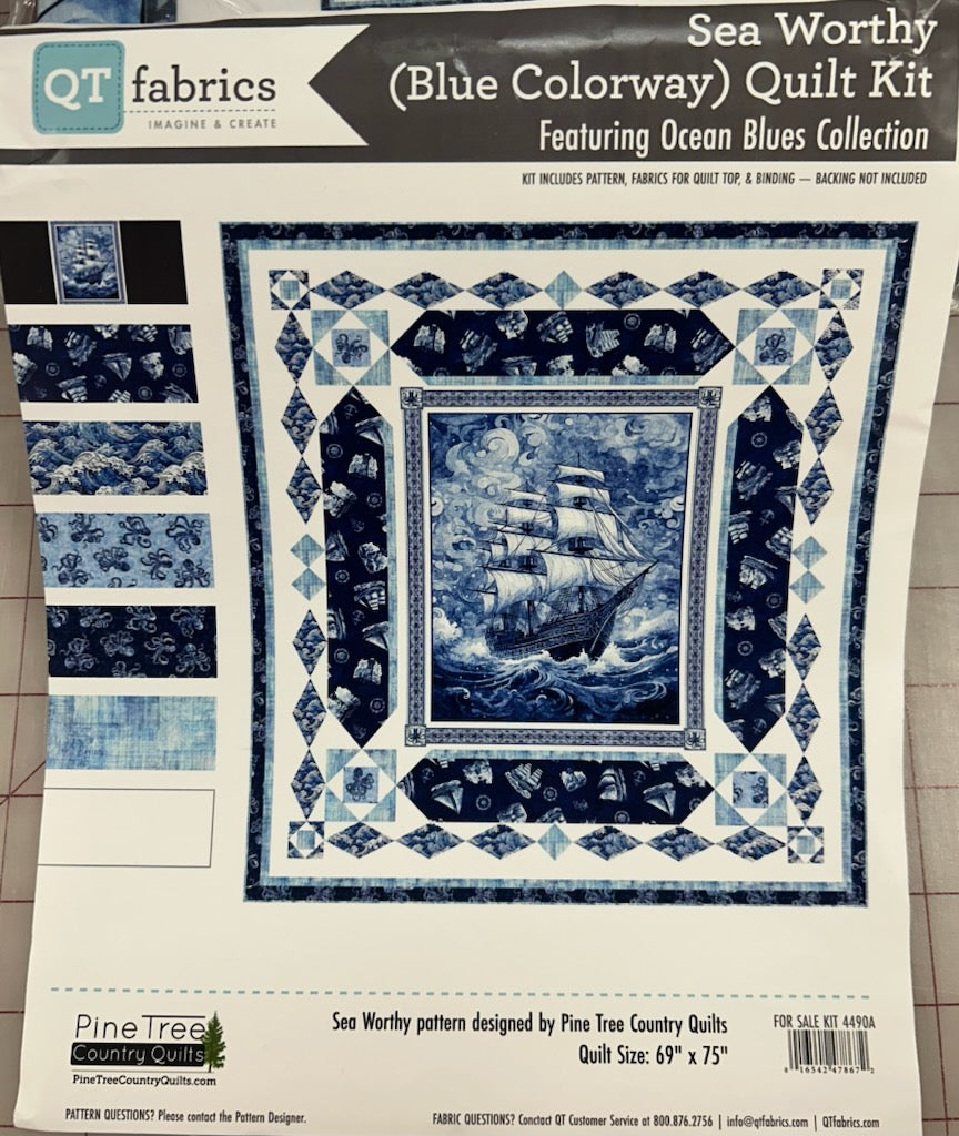 Sea Worthy Quilt ft. Ocean Blues (Blue Colorway) KIT