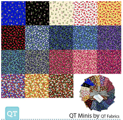 Fat Quarter Bundle ~ QT Minis Fruits and Flowers 18 pc