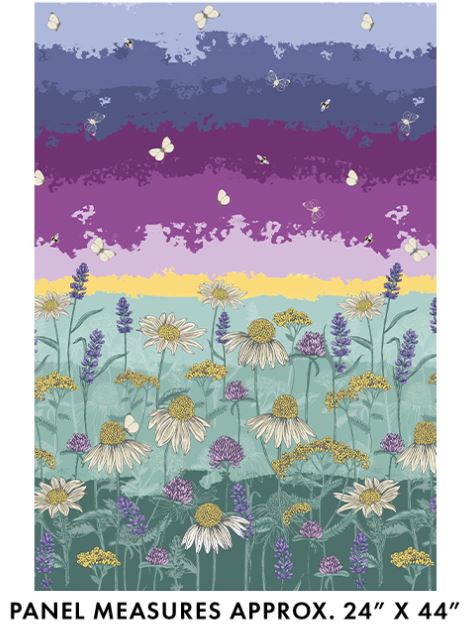 Bee Haven Sunrise Over Flower Field Panel