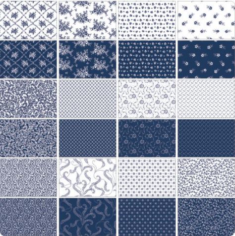Charm Pack - Classic Keepsakes in Blue - 42pc