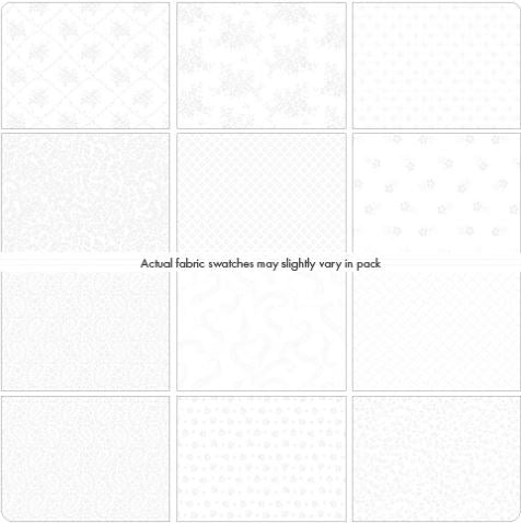 Charm Pack - Classic Keepsakes White on White - 42pc