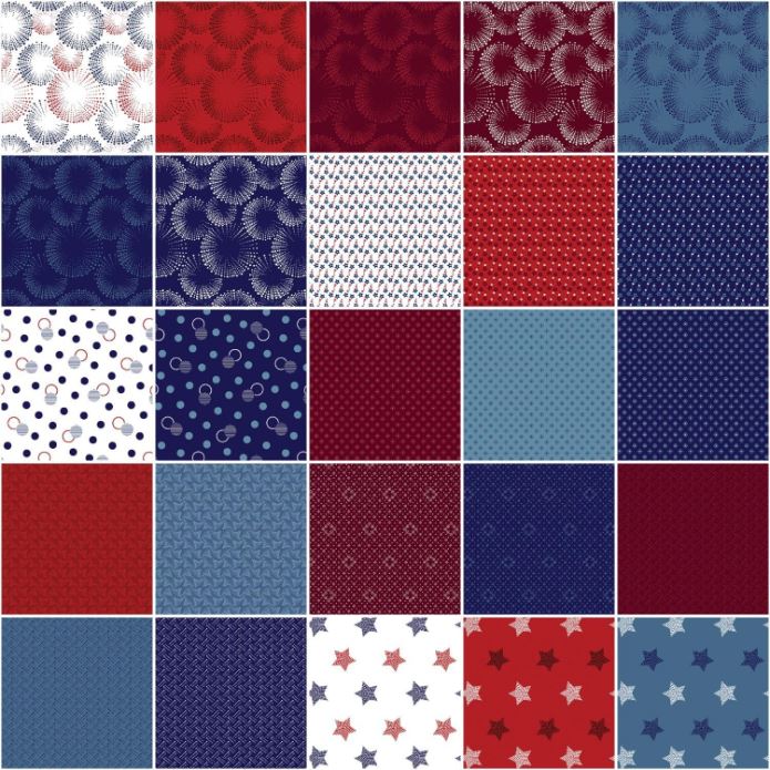 Charm Pack - Documentaries Patriotic - 42pc