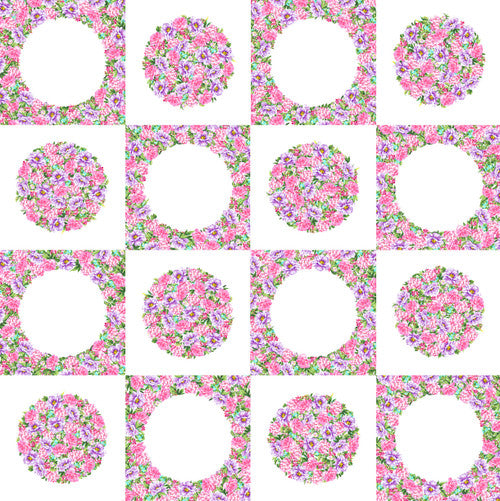 Dots and Holes Pink and Purple Floral Panel