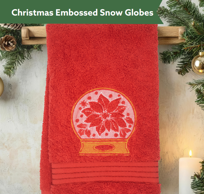 12/12/25 ~ Embossed Snow Globe Towel in the Hoop CLASS