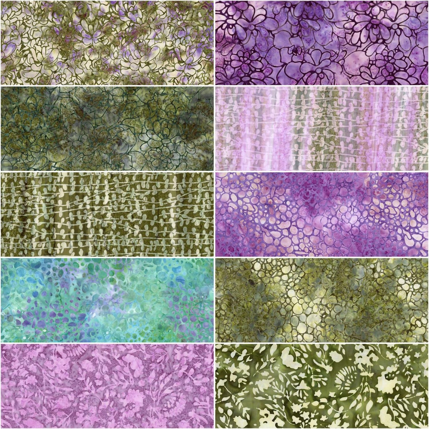 Jelly Roll - Expressions Plant Based Batiks - 40 Strips