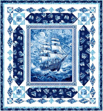 Sea Worthy Quilt ft. Ocean Blues (Blue Colorway) KIT