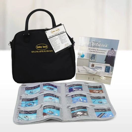 Baby Lock Solaris Foot Kit 30 Accessories Included with Bag