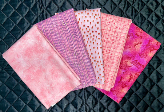 Half Yard Bundle - Assorted Pinks - 5pc