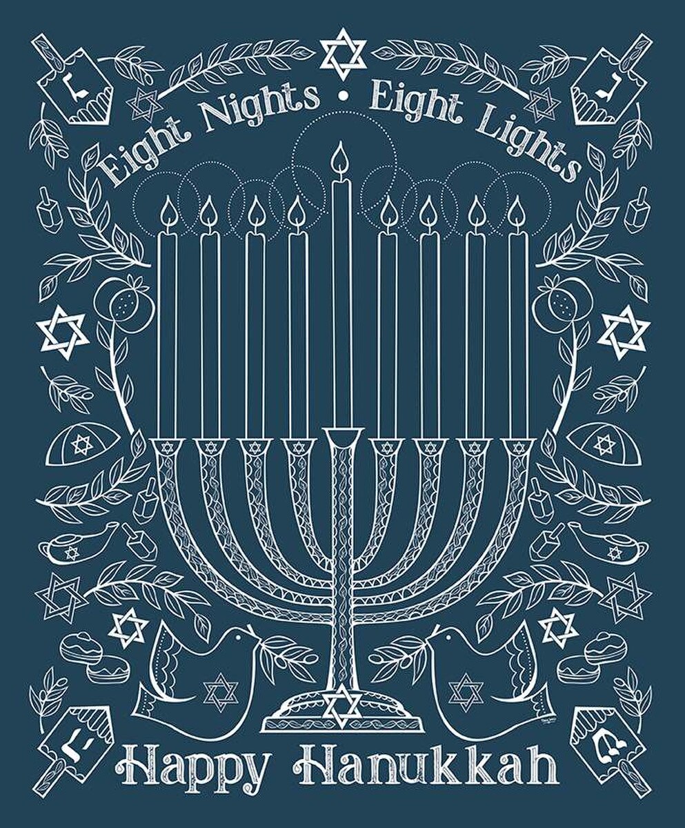 8 Nights, 8 Lights Happy Hanukkah Panel