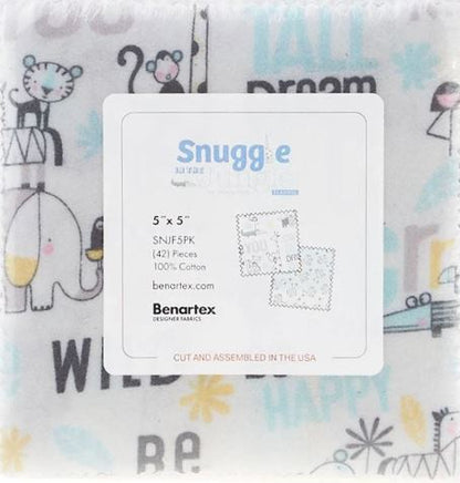 Charm Pack - Snuggle in the Jungle Flannel - 42pc