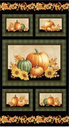 Autumn Elegance Pumpkin Panel w Metallic