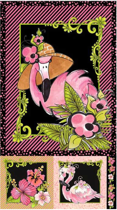 Loralie Black Flamingo Panel