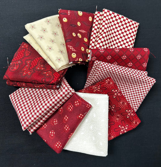 Fat Eighth Bundle - Garnets & Gingham - 10pc