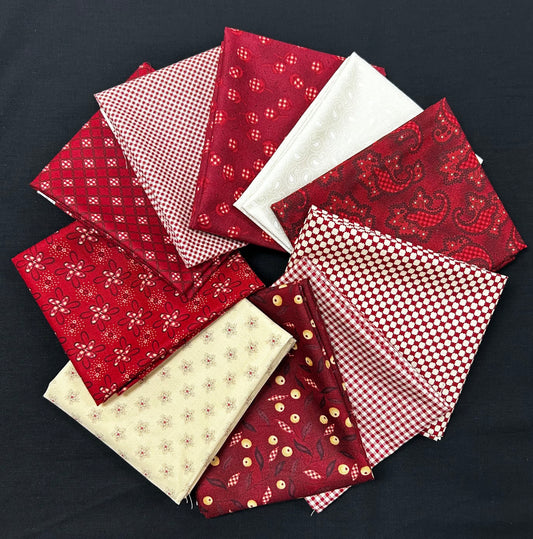 Fat Quarter Bundle - Garnets & Gingham - 10pc