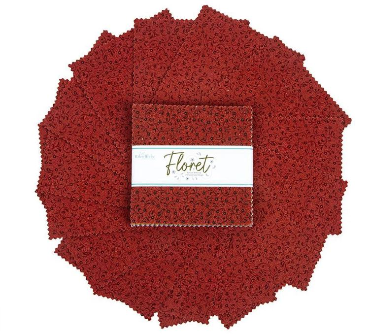 Charm Pack - Floret in Red - 42pc